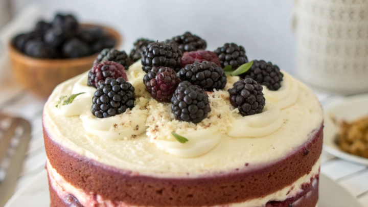 Fresh Blackberry Layer Cake with Cream Cheese Frosting