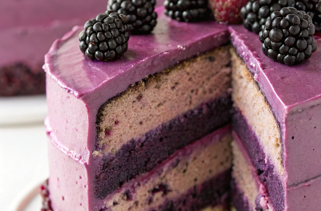 Triple Layer Blackberry Mousse Cake