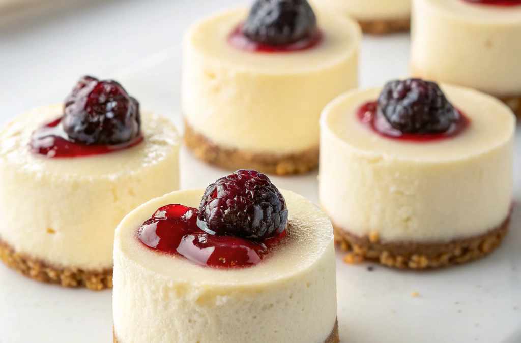 Mini Raspberry Cheesecakes with Fresh Berry Topping