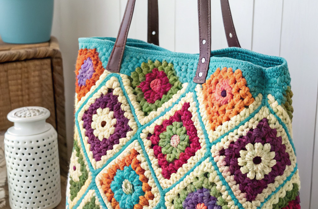 Crochet a Chic Granny Square Tote Bag