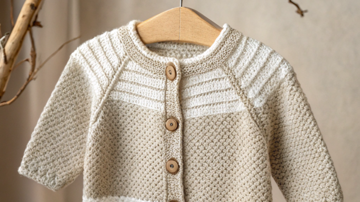 Knit a Classic Color Block Baby Cardigan