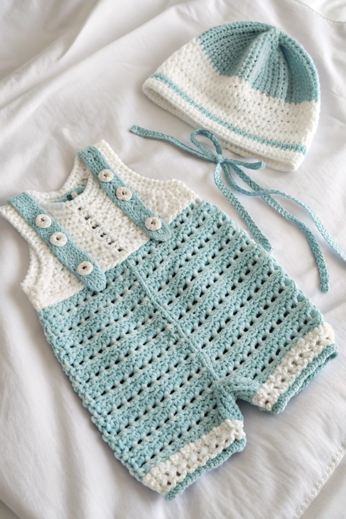 Crochet Knit Girls Romper main image 1