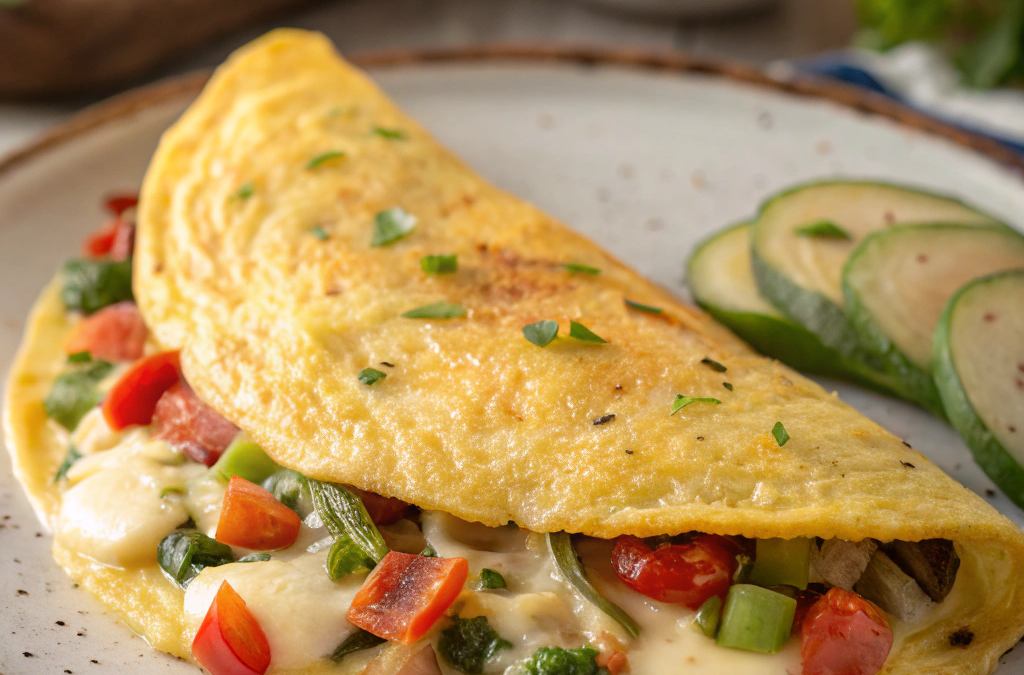 Delicious Cheesy Vegetable Omelette