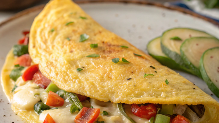 Delicious Cheesy Vegetable Omelette