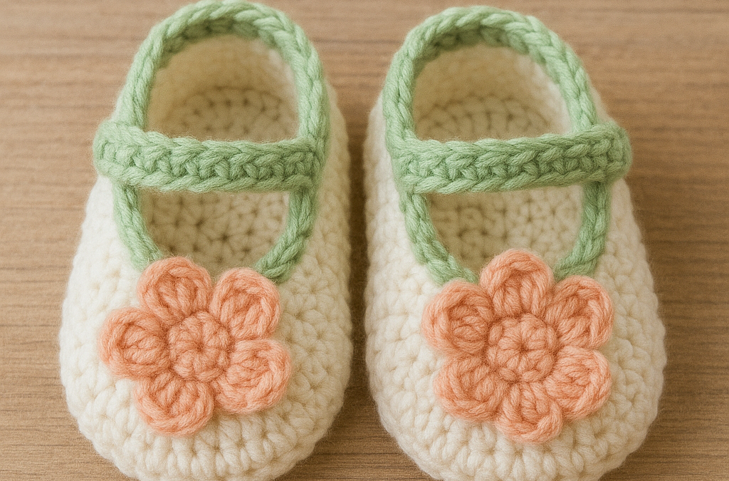 Spring Flower Crochet Booties