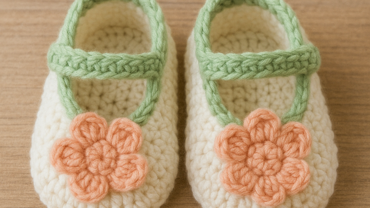 Spring Flower Crochet Booties