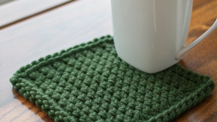 Crochet a Simple Square Drink Coaster