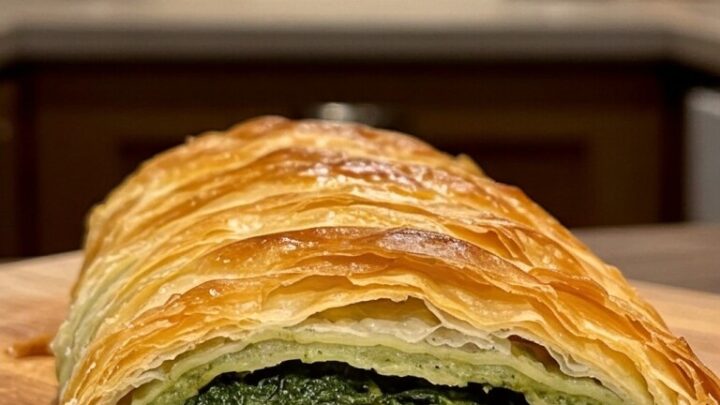 Golden Spinach and Feta Pastry Roll