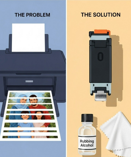 Restore a Clogged Printer Head: The Rubbing Alcohol Wipe! 1 problem solving