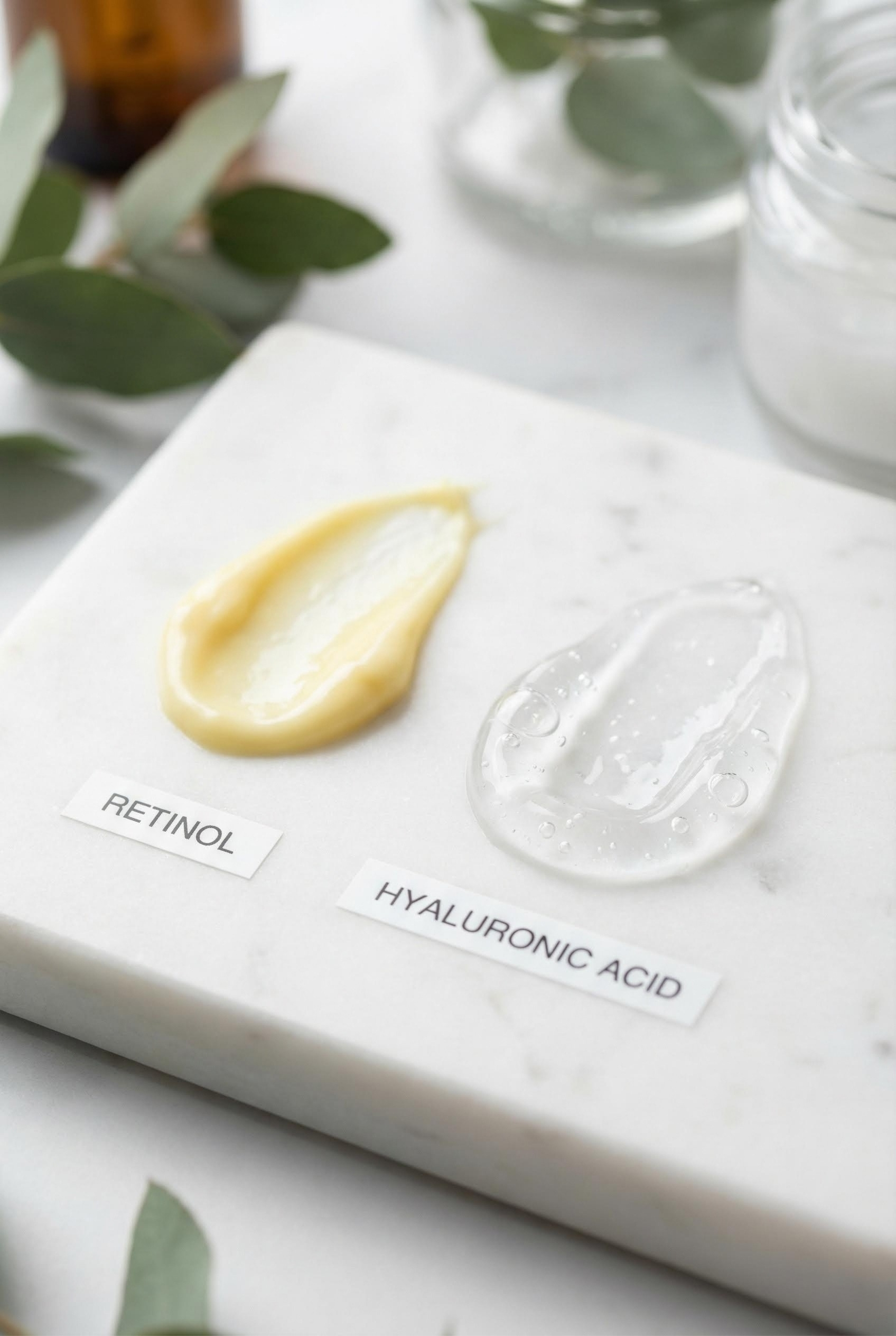 Retinol and Hyaluronic Acid Textures on Marble