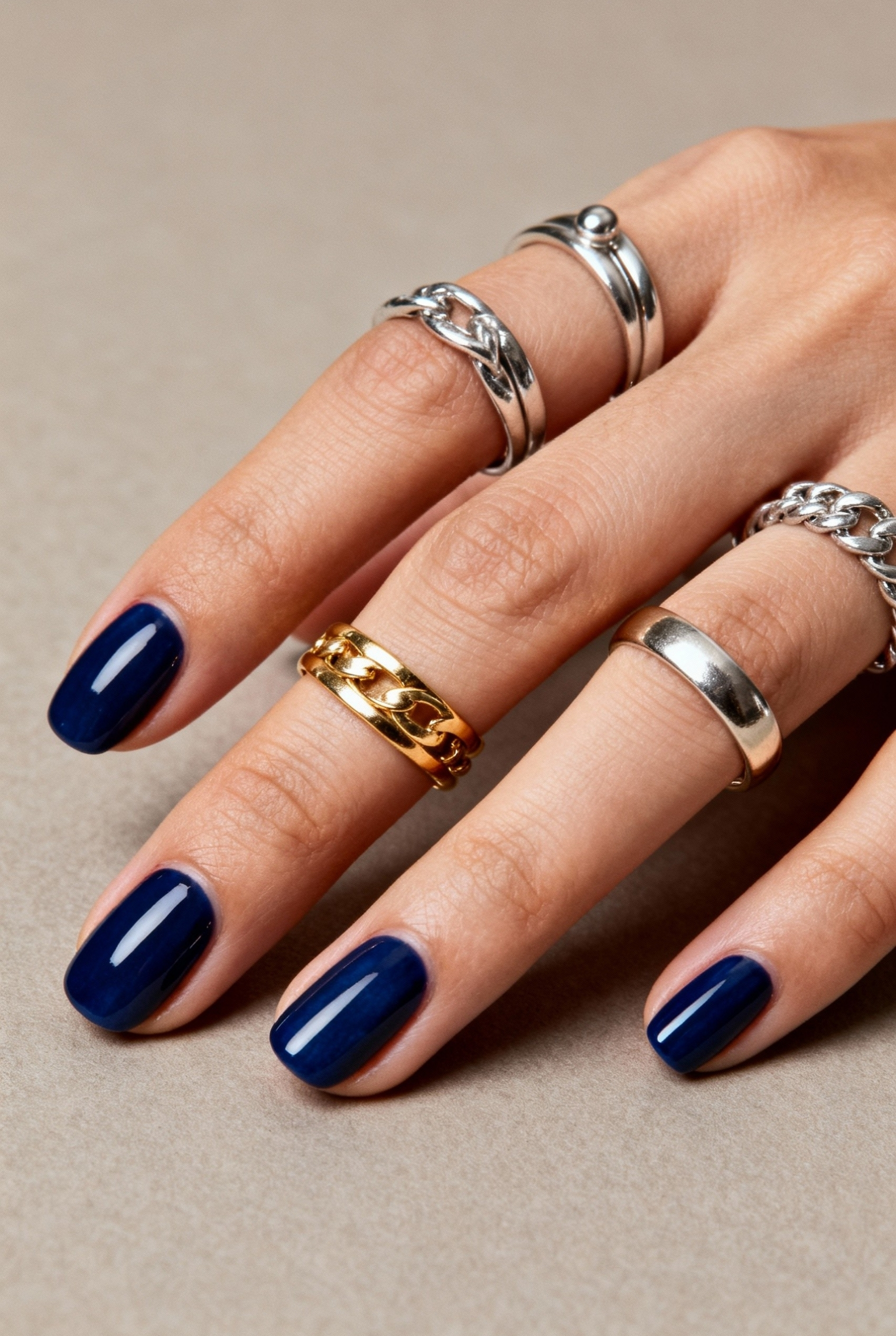 Sophisticated Depth: The Midnight Blue and Navy Nails Manicure 5 5 19