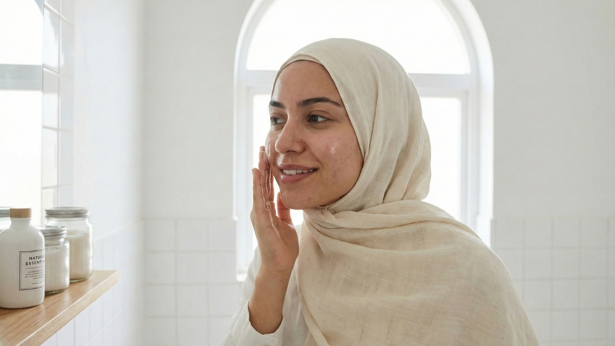 applying skincare products acne prone