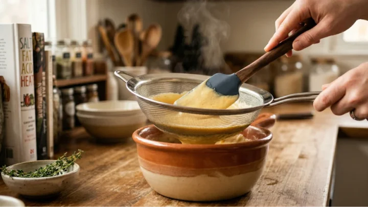 How to Fix a Clumpy Sauce Quickly Using a Fine-Mesh Strainer