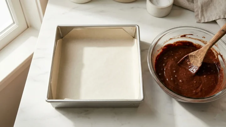 The “Parchment Paper Slit” Trick for Perfectly Lined Baking Pans