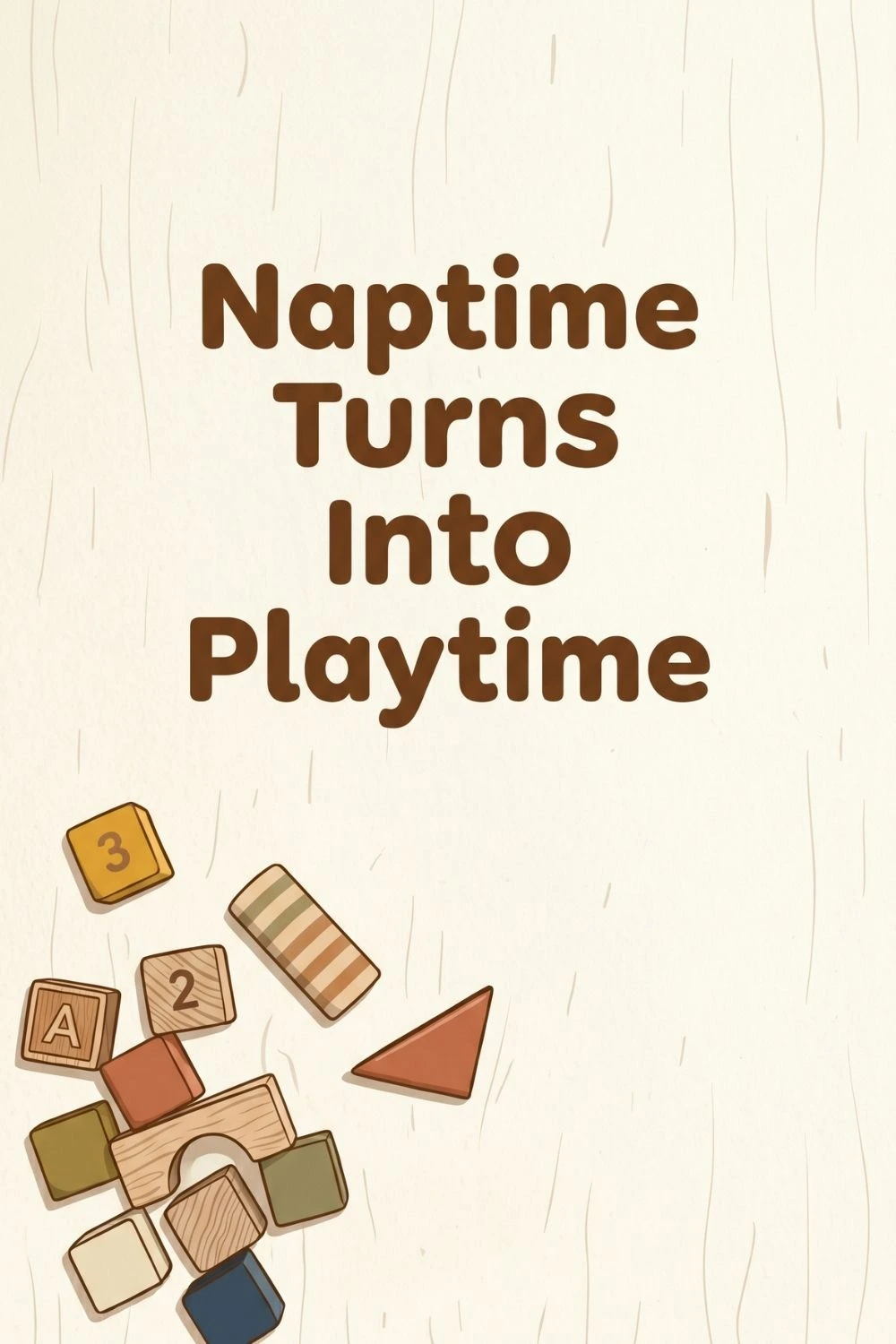 How to Know When Your Toddler No Longer Needs a Nap 1 Cream textured background with a few wooden toy blocks scattered loosely