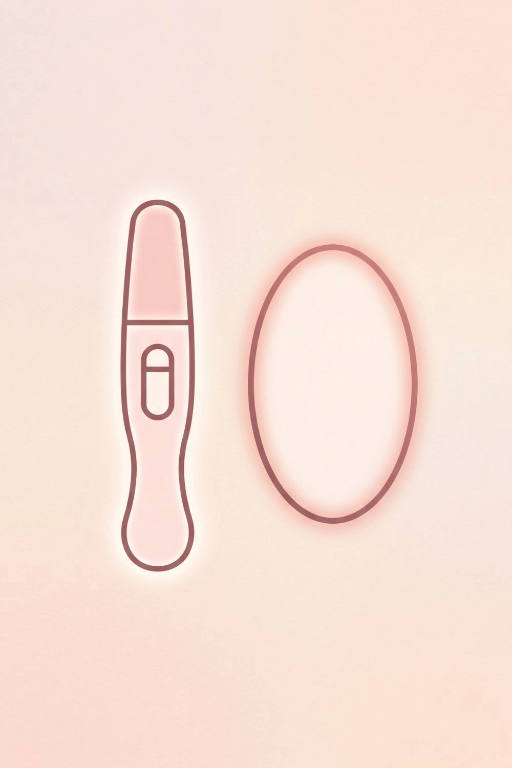 Illustration of a pregnancy test and an empty sac shape