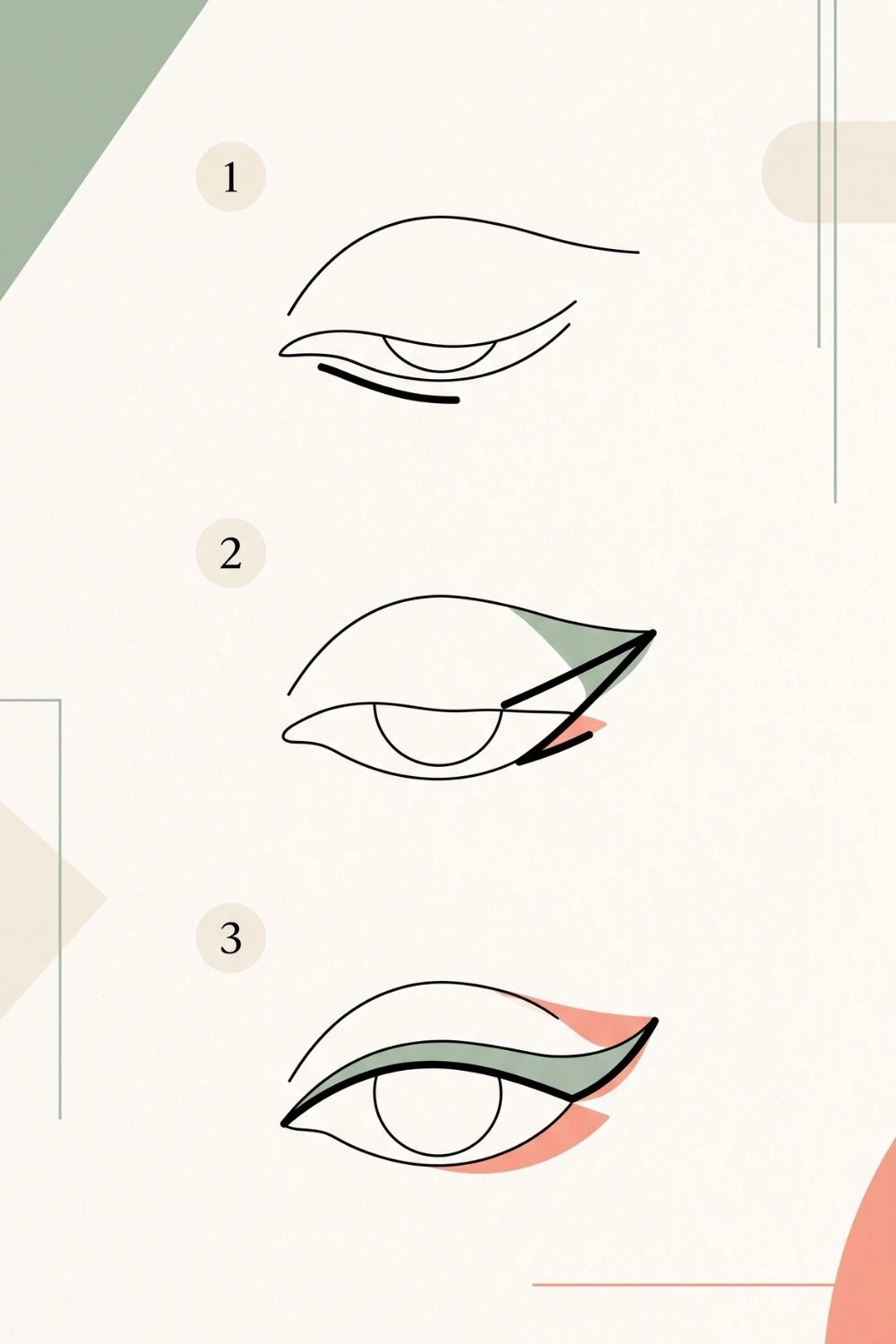 Reverse wing eyeliner technique step by step