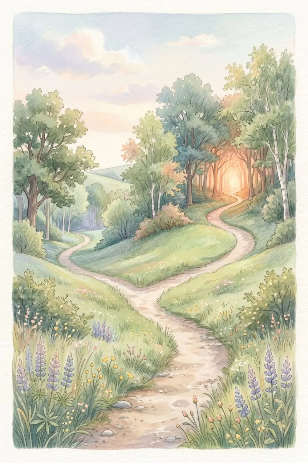 Forked path illustration