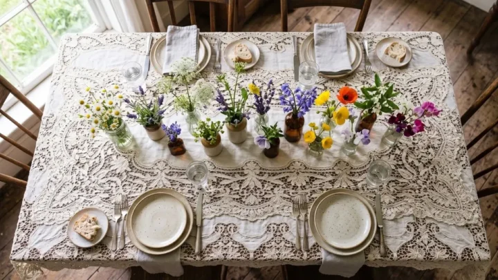 10 Lace Tablecloth Ideas for a Cozy Farmhouse Table