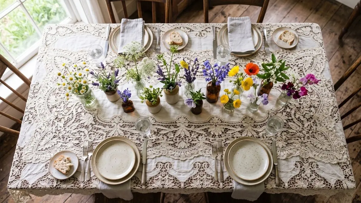 10 Lace Tablecloth Ideas for a Cozy Farmhouse Table