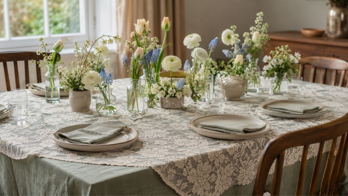 Lace Tablecloths Are Back—But the Fresh Spring Table Trick Is the Layer Underneath 1 Lace Tablecloths Are Back—But the Fresh Spring Table Trick Is the Layer Underneath