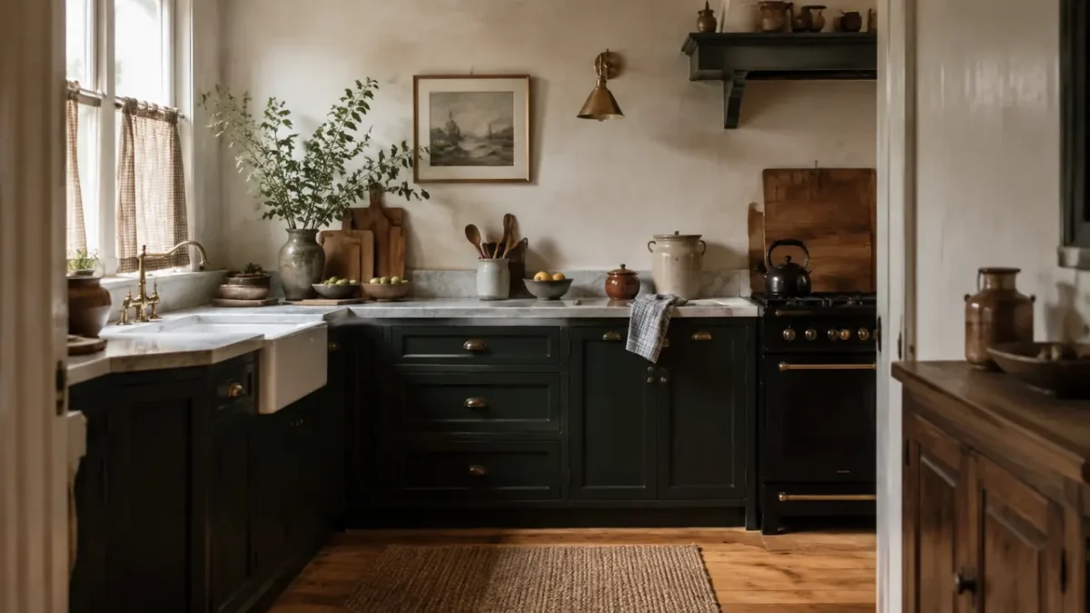 Dark Cottagecore Kitchens Are Everywhere—7 Ways to Get the Mood Without Making the Room Dark