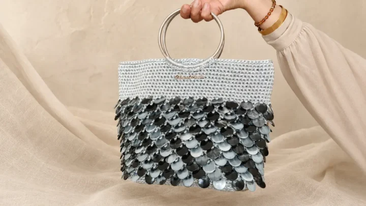 This Silver Crochet Bag Makes Handmade Texture Feel Polished